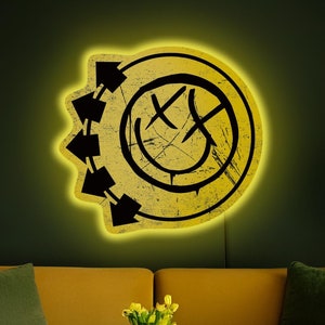 Insegna al neon Blink 182, insegna a LED Blink 182, logo Blink 182, regalo per gli amanti dei Blink 182, neon rock, arte Blink 182, decorazioni rock band, decorazioni Blink 182