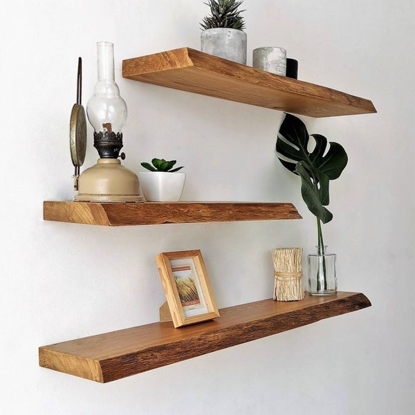 Rustic floating shelves, Wood wall shelf, Live edge floating shelf walnut, Organic shelves, Farmhouse shelf decor, Custom floating shelves