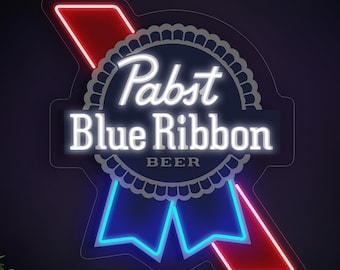 Pabst Blue Ribbon Neon Sign, Pabst Blue Ribbon Logo Sign, Pabst