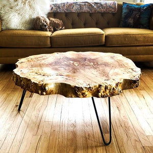 Rustic wood coffee table, Live edge coffee and end tables, Handcrafted coffee table, Wood coffee table round, Custom live edge coffee table