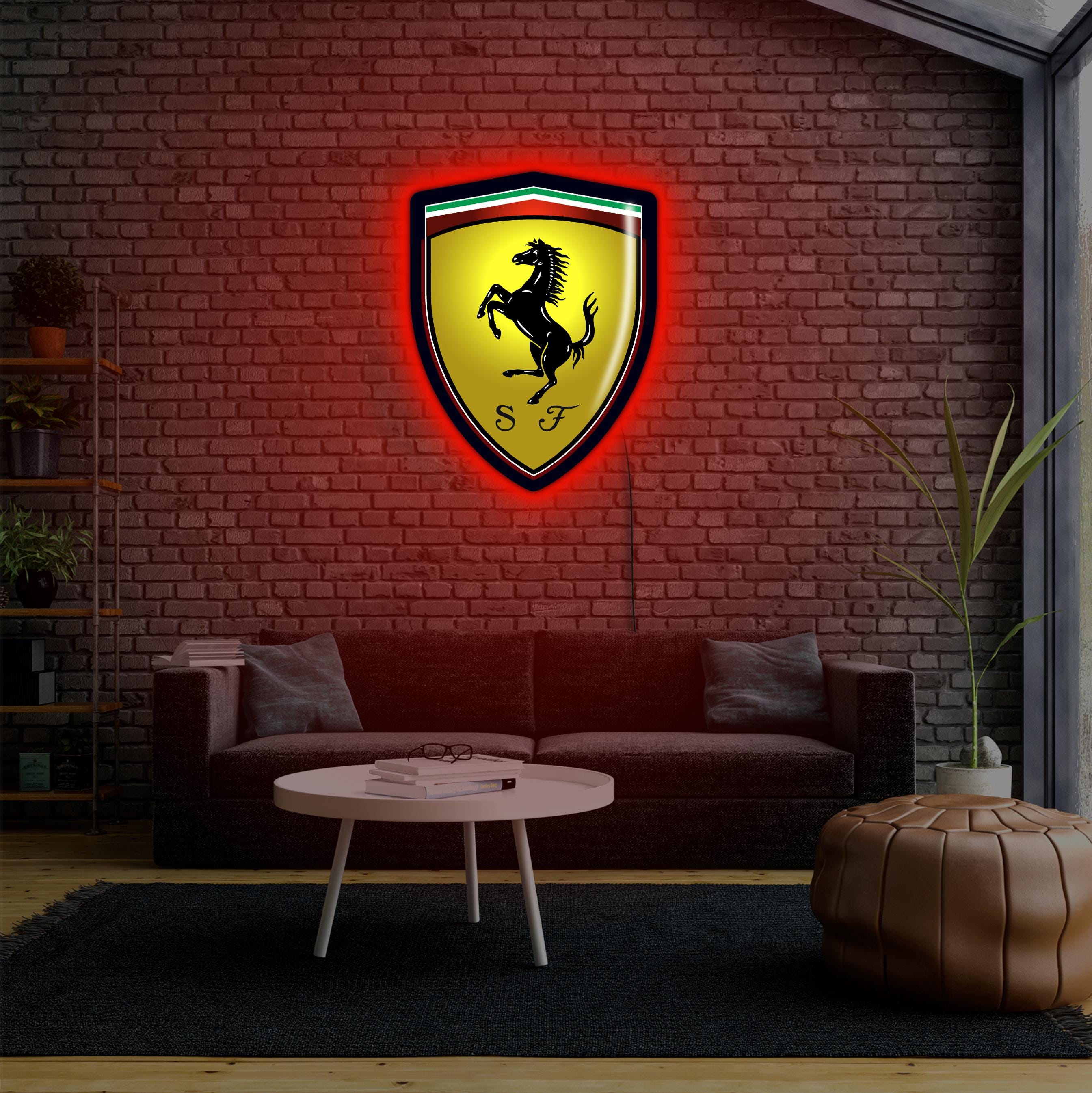 Ferrari Neon Sign, Ferrari Logo Wall Art, Ferrari Light Sign Ferrari Neon Sign, Ferrari Logo Wall Art, Ferrari Light Sign