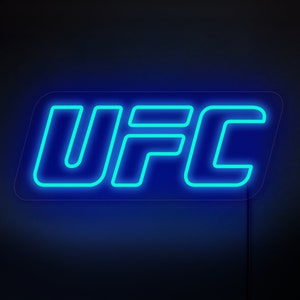 Letrero de neón de la UFC, letrero LED de la UFC, luz de neón de la UFC, luz del logotipo de la UFC, letrero de neón de boxeo, letrero de neón de lucha, letrero de neón de caja, letrero de neón de deporte, arte de pared de la UFC