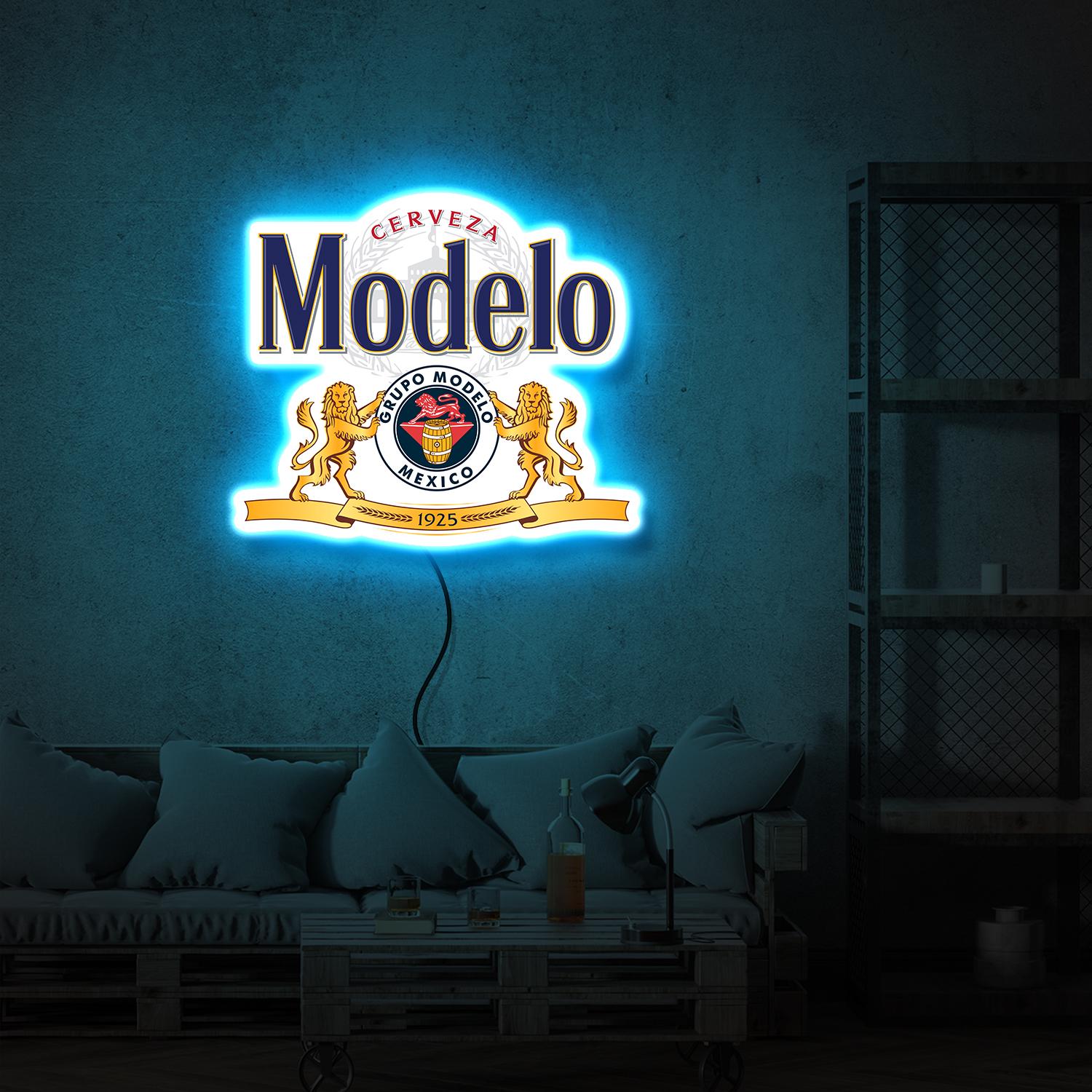 Modelo Neon Sign, Modelo Logo Lighted, Modelo Beer Sign, Bar Neon 
