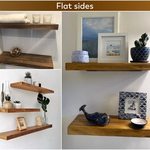 Live edge floating shelf, Natural edge wood shelves, Wood floating shelves oak, Floating wood shelves with live edge, Shelving, Wall shelves image 3