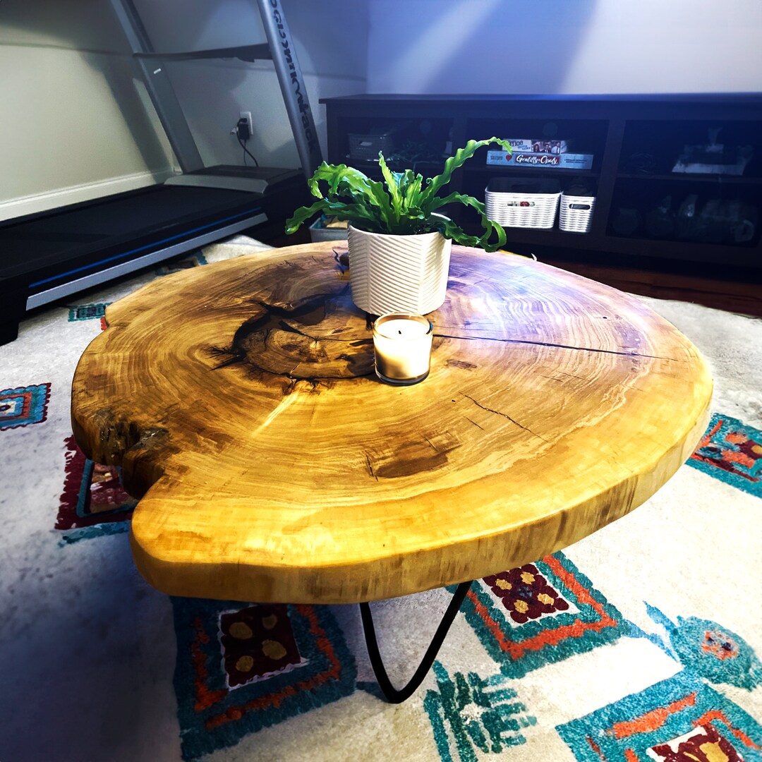 Rustic Wood Coffee Table, Live Edge Coffee and End Tables, Handcrafted