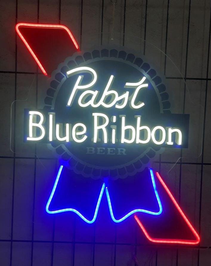 Pabst Blue Ribbon Neon Sign, Pabst Blue Ribbon Logo Sign