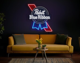 Pabst Blue Ribbon Neon Sign, Pabst Blue Ribbon Logo Sign, Pabst