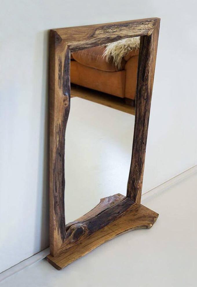 Holzspiegel WanddekoWandspiegel rustikalBodenspiegel | Etsy