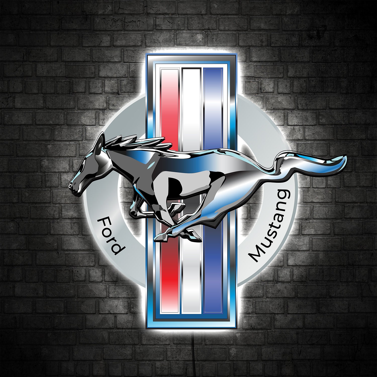 Ford Mustang Wall Art, Mustang Neon Sign, Mustang Light Sign