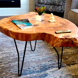 Live edge coffee table round, Wooden slab table, Wood coffee table live edge, Modern coffee table,Rustic coffee table wood,Wooden end tables