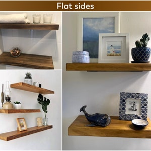 Custom made shelves,Wood wall shelfm,Oak walnut wood shelf,Floating rustic shelves,Kitchen or dinning room shelves,Live edge floating shelf image 3