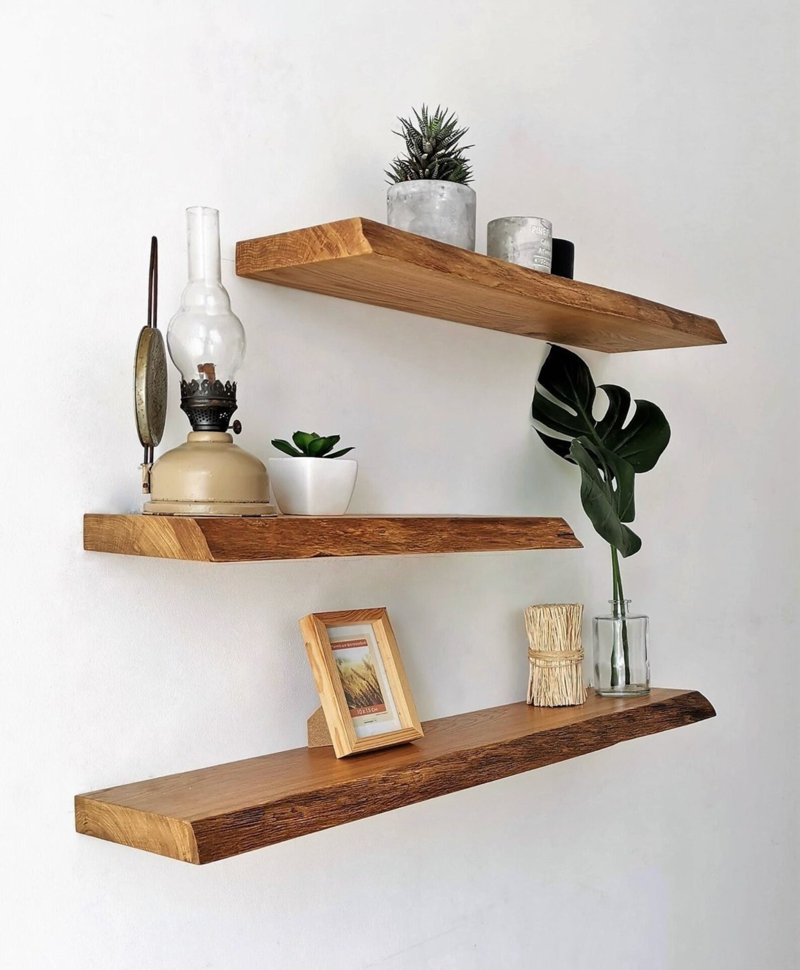 Floating Shelves Woodlive Edge Floating Shelf Walnutbedroom Etsy
