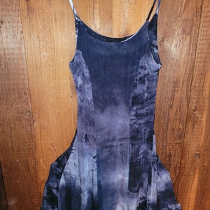 90's Sheer vintage tie-dye black and white spandex small dress image 1