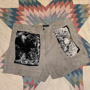 deathgrind customized punk shorts mens size 33/34