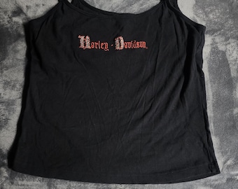 Harley Davidson Orange black tank top XL