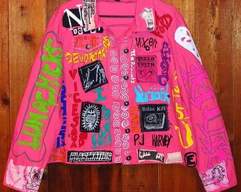 pink punk jacket
