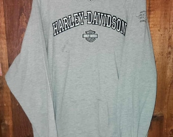 y2k Harley Davidson V-neck pullover embroidered crewneck sweatshirt