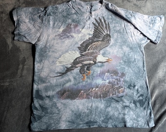 1997 Eagle Tie Dye blue-ish gray XL vintage mens tshirt