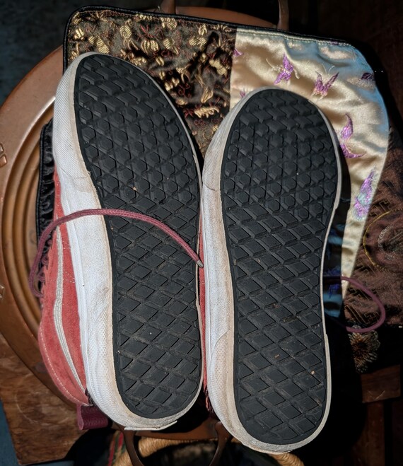 y2k deadstock red classic vans with fuzzy insoles… - image 3