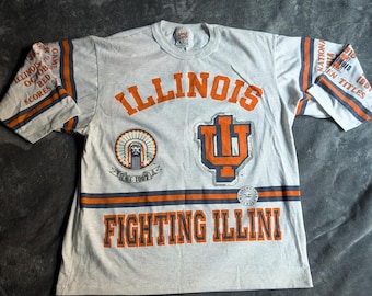1991 long gone fighting illini half sleeve vintage shirt