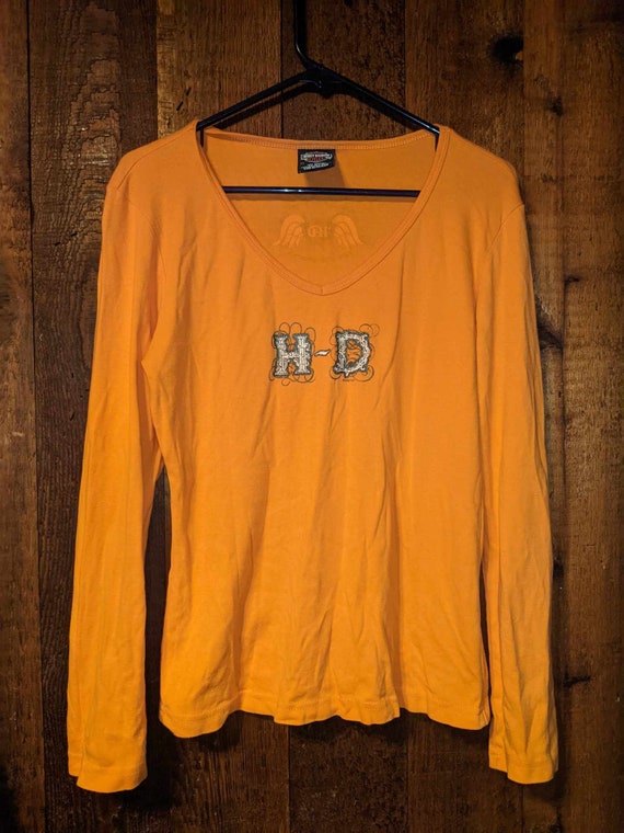 Orange XL women's Harley Longsleeve blouse