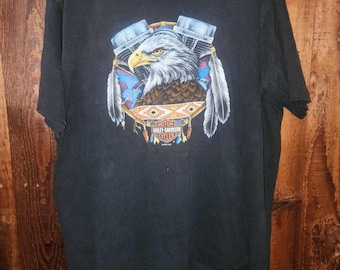 Harley Davidson 1997- Eagle-dream-catcher /geometric native american XL rare shirt