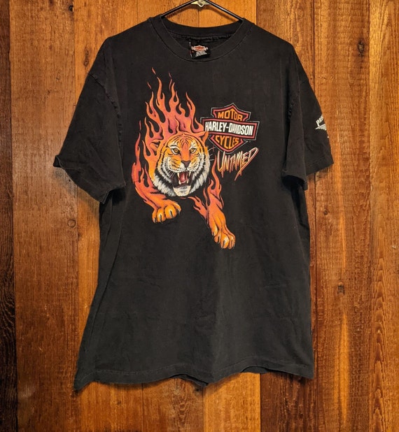 Untamed Tiger Harley XL 90s T-shirt