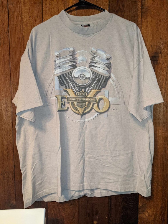 vintage Evo- HARLEY DAVIDSON Cream XXL shirt - image 1