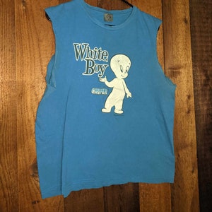 90&#39;s/80&#39;s White Boy Casper medium sleeve cut vintage shirt [kids boy or girl shirt]