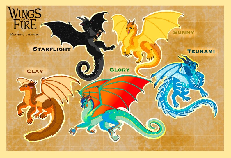 Wings of fire of destiny acrylic charms Etsy