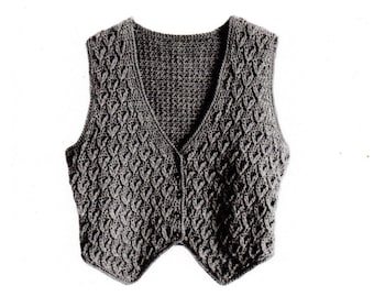 Crocheted waistcoat PDF pattern instant download