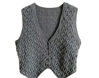 Patrón PDF de chaleco de crochet, descarga instantánea