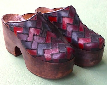 super cool original vintage 1970ies platform clogs - 41