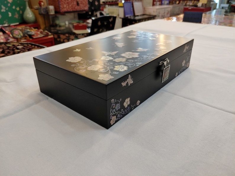 Black, Butterfly Korean Traditional Jewelry Box for Royal Family