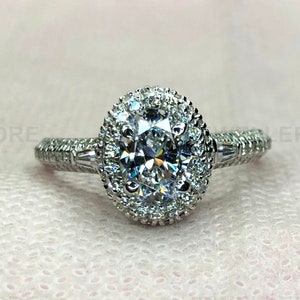 Vera Wang Love Collection Ring, Oval Cut Diamond Ring, Engagement Ring, Sterling Silver Ring, Wedding Ring, Solid White Gold Ring, 7175