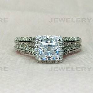 Vera Wang Love Collection Ring, Princess Cut Ring, Engagement Ring, Solid Silver Ring, Wedding Ring, White Gold Ring, Moissanite Ring, 7127