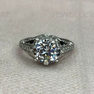 Vintage Art Deco Ring, White Gold Ring, Wedding Ring, Antique Reproduction Ring, Anniversary Gift Ring, Solid 925 Sterling Silver Ring, 7186
