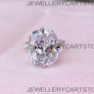 Celebrity Inspired Ring, 935 Argenitum Silver Ring, Big White Cushion Cut Engagement Ring, 925 Sterling Silver Ring, Wedding Ring, 2810