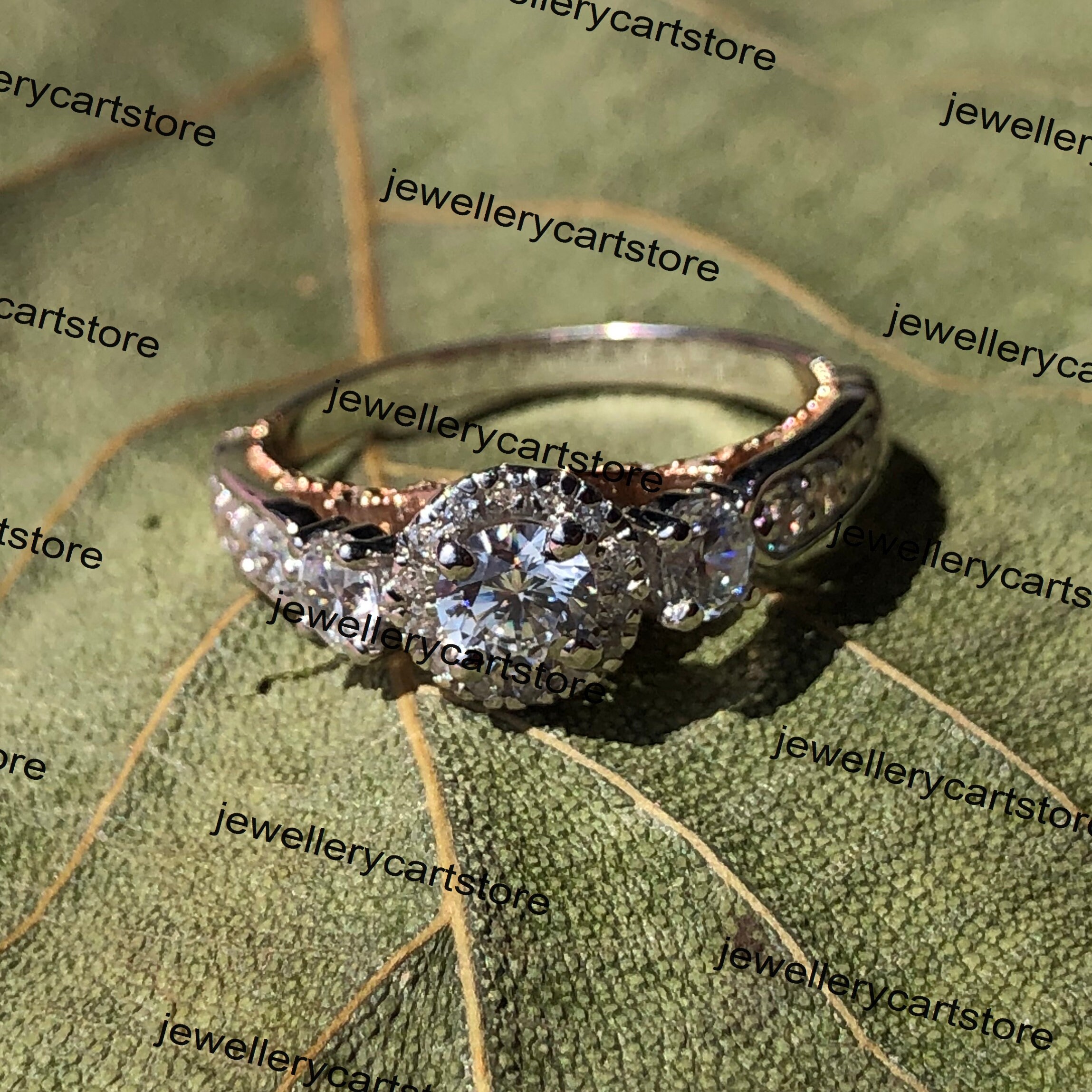 Anillo De Compromiso – Oro Rosa 10K Con Moissanita 1ct- Diseño