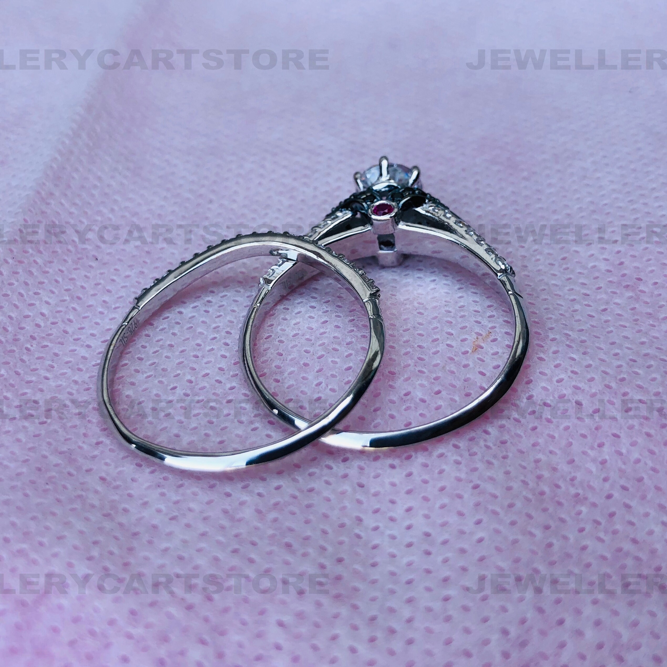 Enchanted Villains Evil Queen Round Diamond Engagement Ring Set ...