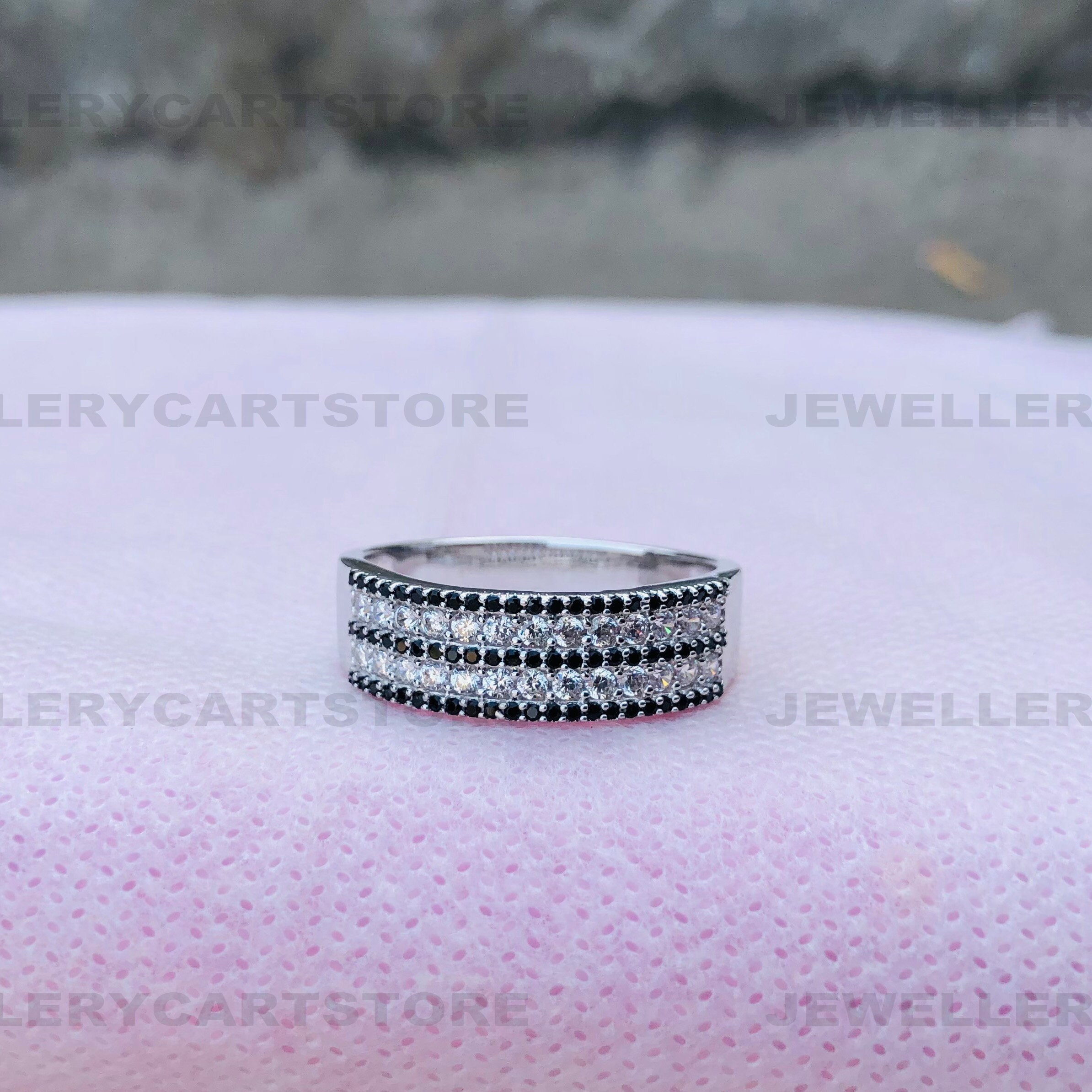 Beaded pavé band ring deals