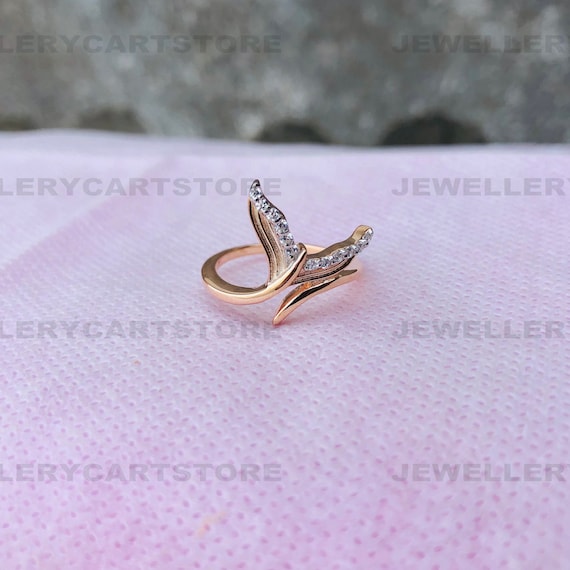 Anello coda sirena Ariel, anello placcato oro rosa, anello fine gioielleria  donna, anello regalo di compleanno, anello in argento sterling, anello coda  di pesce, 6551 -  Italia