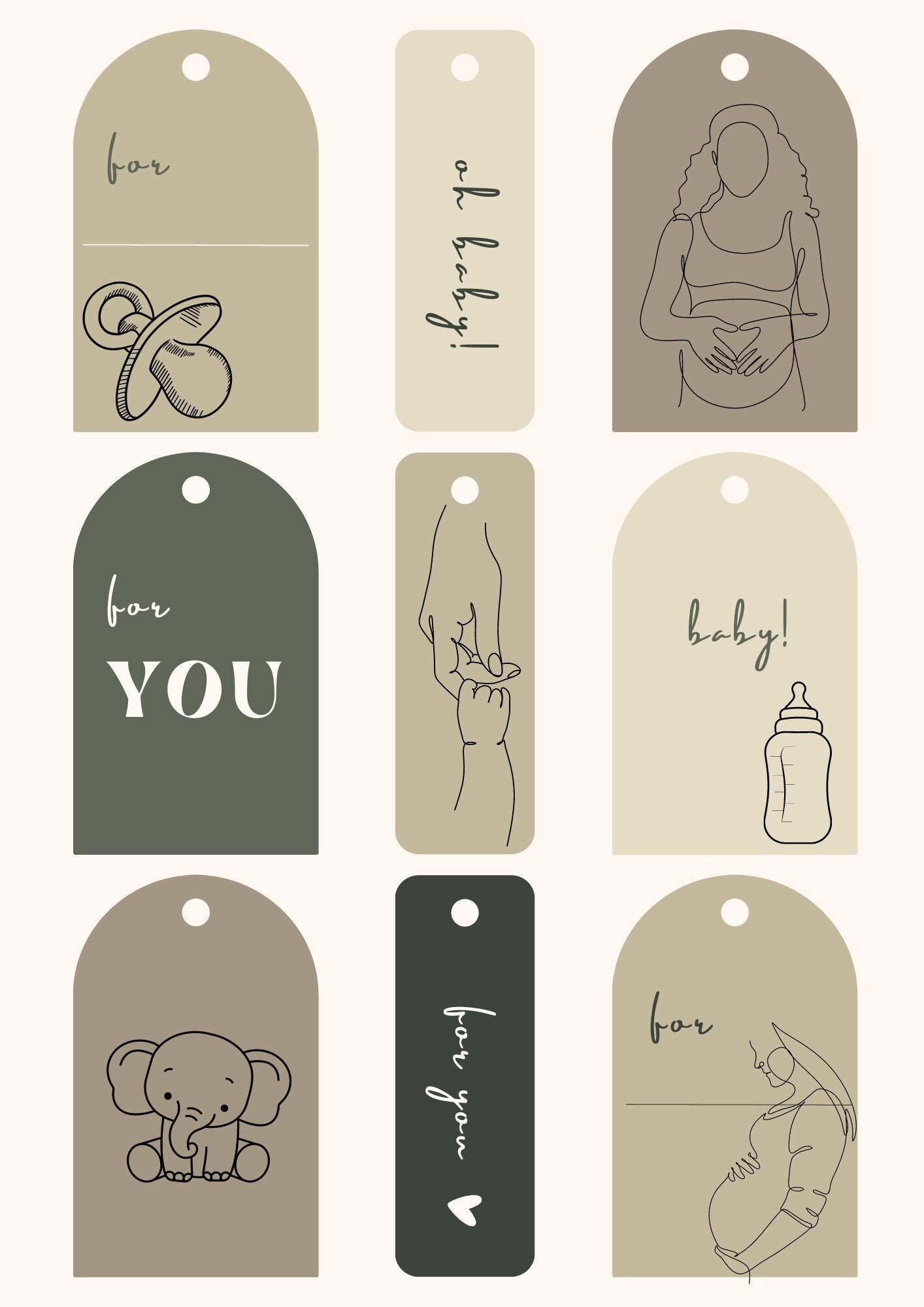 Baby Shower Gift Tags Printable Etsy