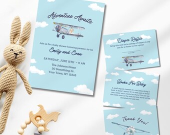 Adventure Awaits Baby Shower Invitation Suite (Digital Download)