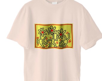 Tribute to Keith Haring Colorblock Acrylic Painting