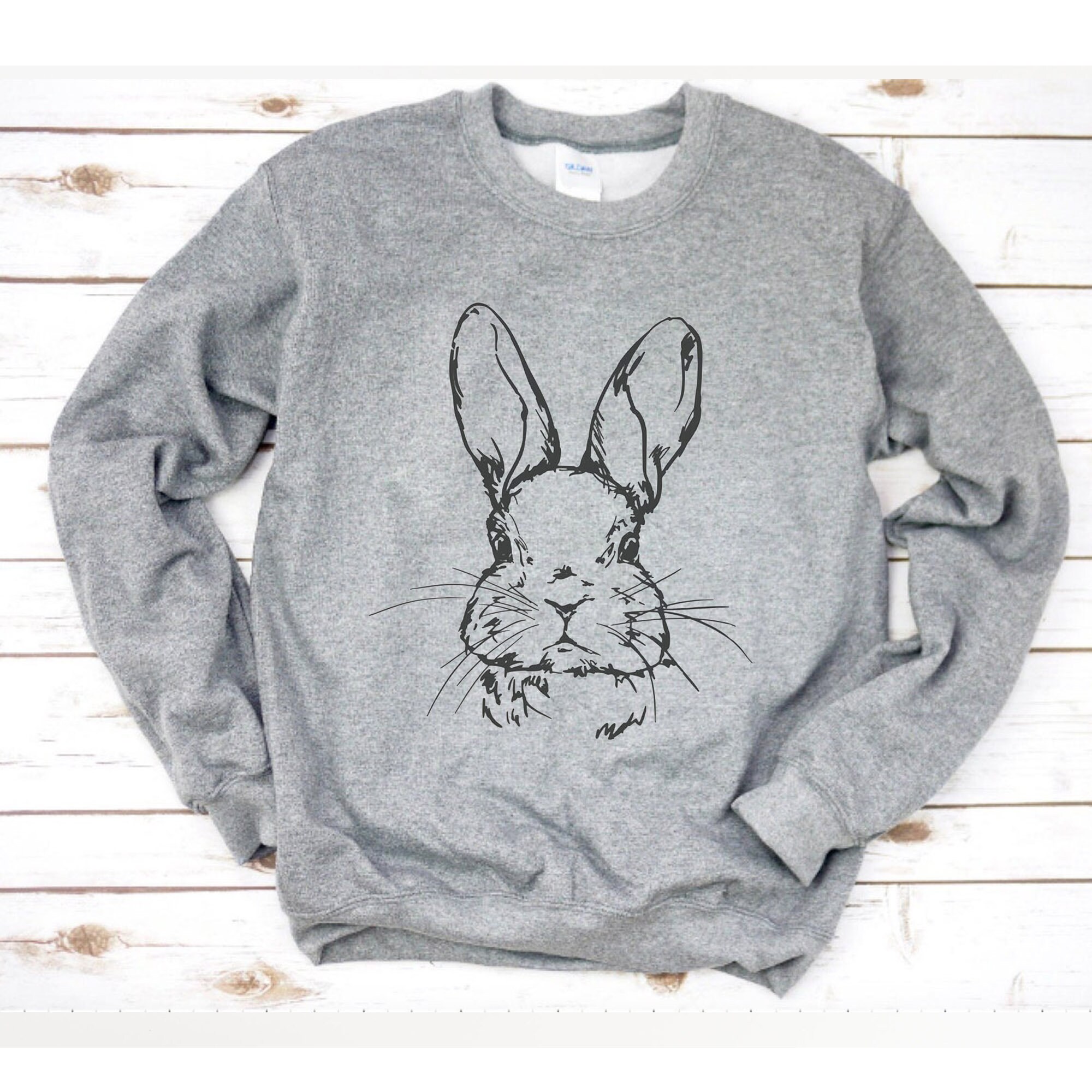 Easter Bunny Sweatshirt Easter Bunny Sweater Bunny Rabbit Etsy