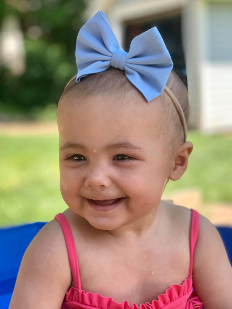 Periwinkle swim headwrap /& bows