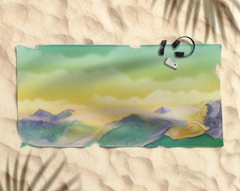 Beautiful Mind at Dawn Poetic Beach Towel