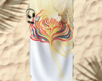 Wild Woman Blooming from her heart Beach Towel