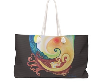 Goddess of Creation Weekender Bag, Creative Process, Ethereal tote bag, Decorative Weekender Bag